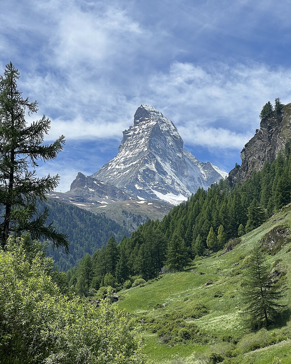 The Matterhorn above the valley near Zermatt