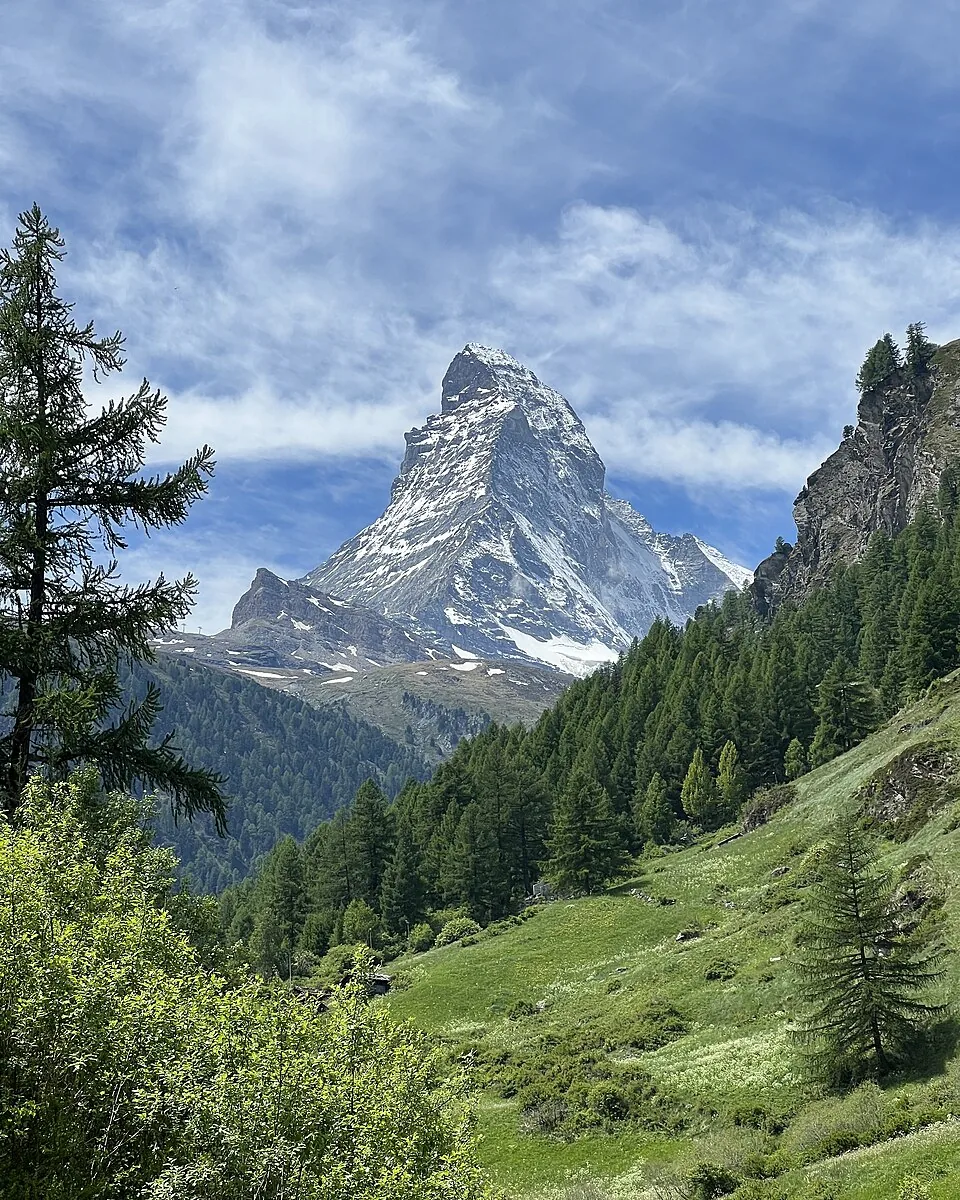 The Matterhorn above the valley near Zermatt